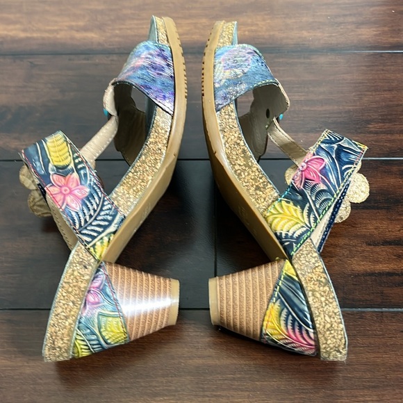 Spring Step L'Artiste Women's Agalla Leather Sandals size 41 Floral Boho Artsy - Picture 6 of 13